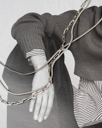 Chandon Multi Chain Charm Necklace- Silver View 4