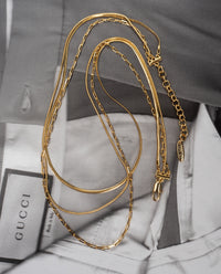 Chandon Multi Chain Charm Necklace- Gold View 5