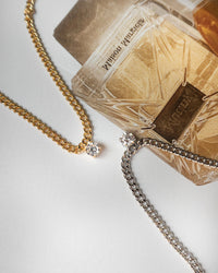 Bardot Stud Charm Necklace- Silver View 4