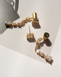 Sylvie Stone Drop Studs- Silver View 3