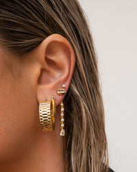 Timepiece Hoops- Gold View 9