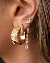 Timepiece Hoops- Gold View 7