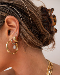 Mini Timepiece Hoops- Gold View 9