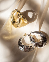 Wave Hoops- Silver View 8