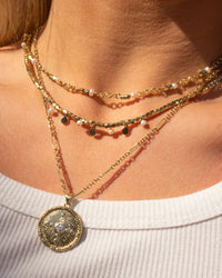 Pave Polaris Charm Necklace- Gold View 3