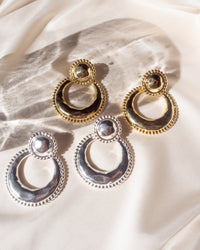 Dree Studded Statement Hoops- Gold View 2