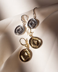 Punk Stud Hook Earrings- Gold View 5