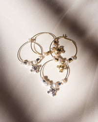 Pearl Punk Stud Hoops- Silver View 5