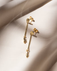 Etched Punk Bar Studs- Gold View 5
