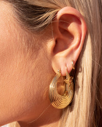 Wave Hoops- Gold View 3