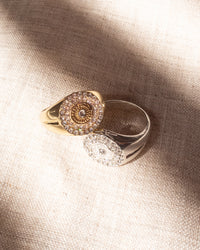 Pave Cosmic Signet Ring- Gold View 3