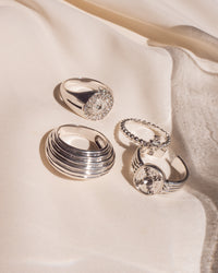 Pave Cosmic Signet Ring- Silver View 3