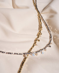 Pearl Disc Charm Necklace- Silver View 6