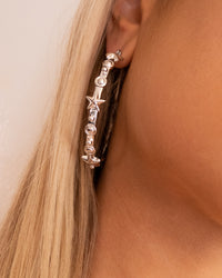Starlight Charm Hoops- Silver View 4