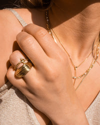 Pave Punk Stud Ring- Gold View 3