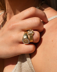 Pave Cosmic Signet Ring- Gold View 4