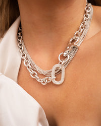 Isla Statement Necklace- Silver View 3