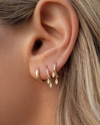 Sicily Huggies- Solid 14K Yellow Gold view 2