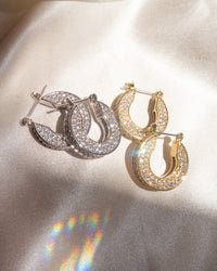 Pave Baby Celine Hoops- Silver View 2