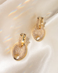 Pave Mariner Link Earrings- Silver View 4