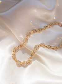 Pave Mariner Chain Necklace- Gold View 4