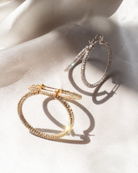 Pave Skinny Amalfi Hoops- Gold View 5