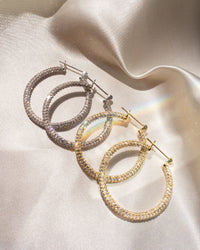 Pave Skinny Amalfi Hoops- Silver View 2