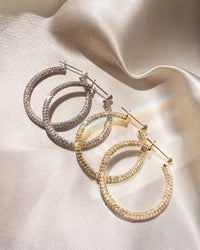Pave Skinny Amalfi Hoops- Gold View 3