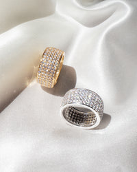 Pave Cigar Ring- Silver View 3