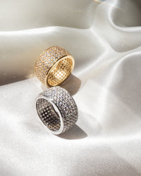 Pave Cigar Ring- Gold View 5