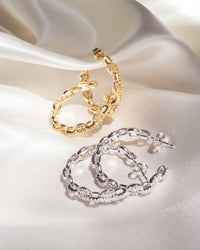 Pave Mariner Hoops- Gold View 4