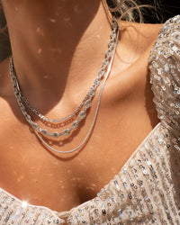 Pave Mariner Chain Necklace- Silver View 5