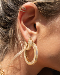 Pave Celine Hoops- Silver View 6