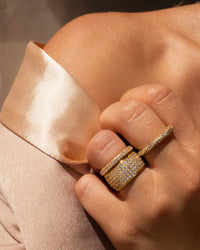 Pave Twisted Ring- Gold View 6