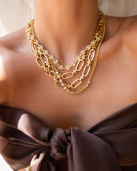Pave Mariner Chain Necklace- Gold View 5