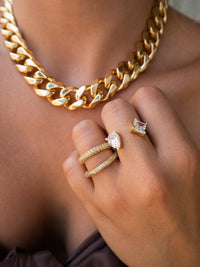 Pave Twisted Ring- Gold View 2