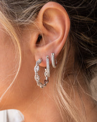 Pave Mariner Hoops- Silver View 3