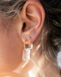 Crystalline Hoops- Silver View 4