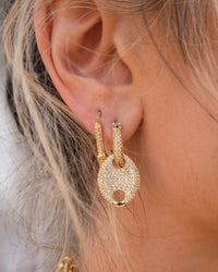 Pave Mariner Link Earrings- Silver View 3