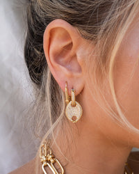 Pave Mariner Link Earrings- Silver View 2
