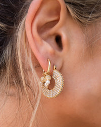Pave Stefano Hoops- Gold View 2