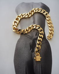 Kam Chunky Chain Necklace- Gold View 9