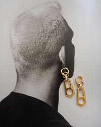 Zipper Hoops- Gold View 3