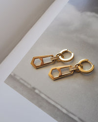 Zipper Hoops- Gold View 4