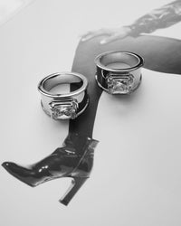 Lola Stone Statement Ring- Silver View 3