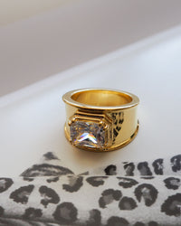 Lola Stone Statement Ring- Gold View 4