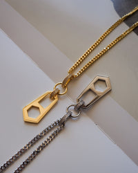 Zipper Pendant Necklace- Silver View 6
