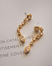 Stellar Bezel Drop Studs- Gold View 8
