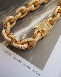 Ozzie Pave Chain Necklace- Gold View 5