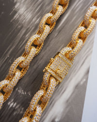 Ozzie Pave Chain Necklace- Gold View 2
